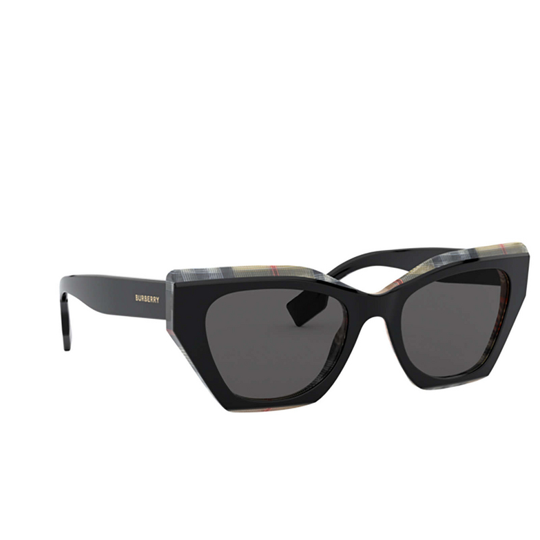 Burberry CRESSY Sunglasses 382887 top black on vintage check - 2/4