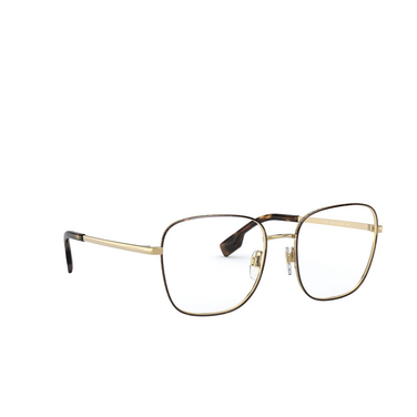 Burberry ELLIOTT Eyeglasses 1308 gold / dark havana - three-quarters view