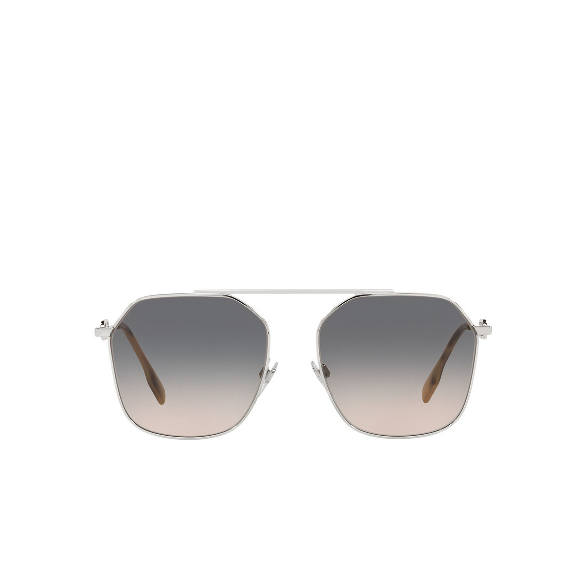 Burberry® Square Sunglasses: Emma BE3124 color Silver 1005G9 - front view.