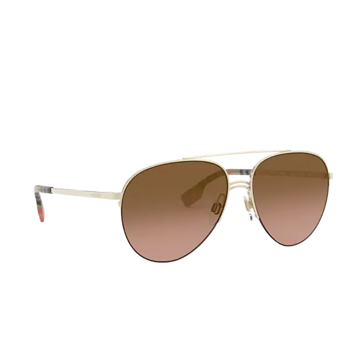 Burberry® Aviator Sunglasses: Ferry BE3113 color Light Gold 110913 - product thumbnail 2/3.