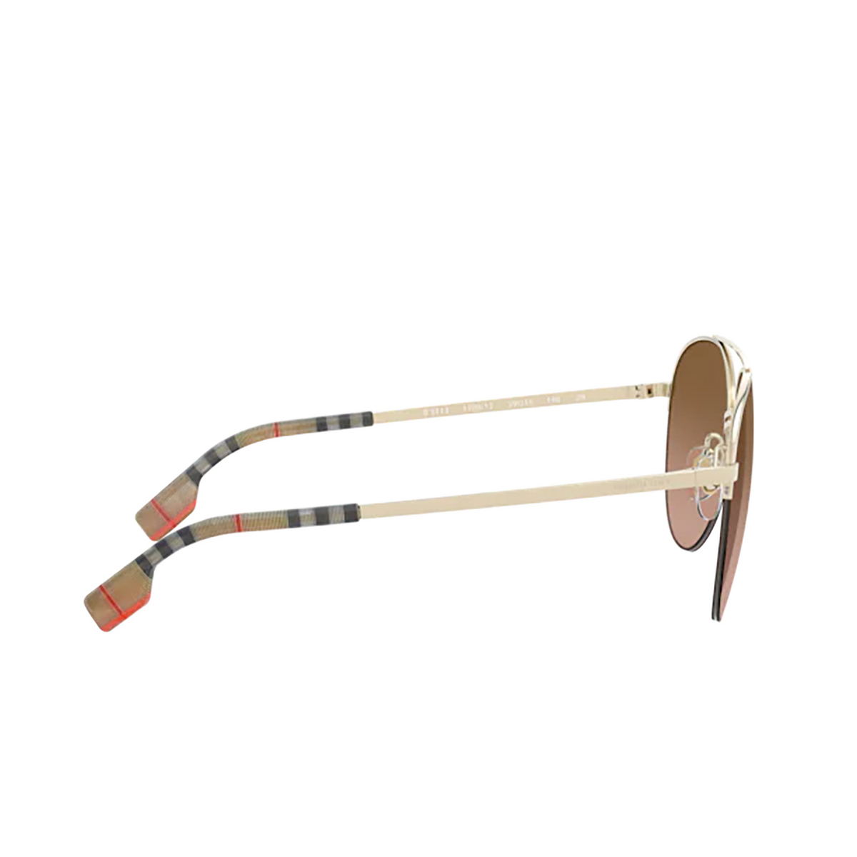 Burberry® Aviator Sunglasses: Ferry BE3113 color Light Gold 110913 - product thumbnail 3/3.