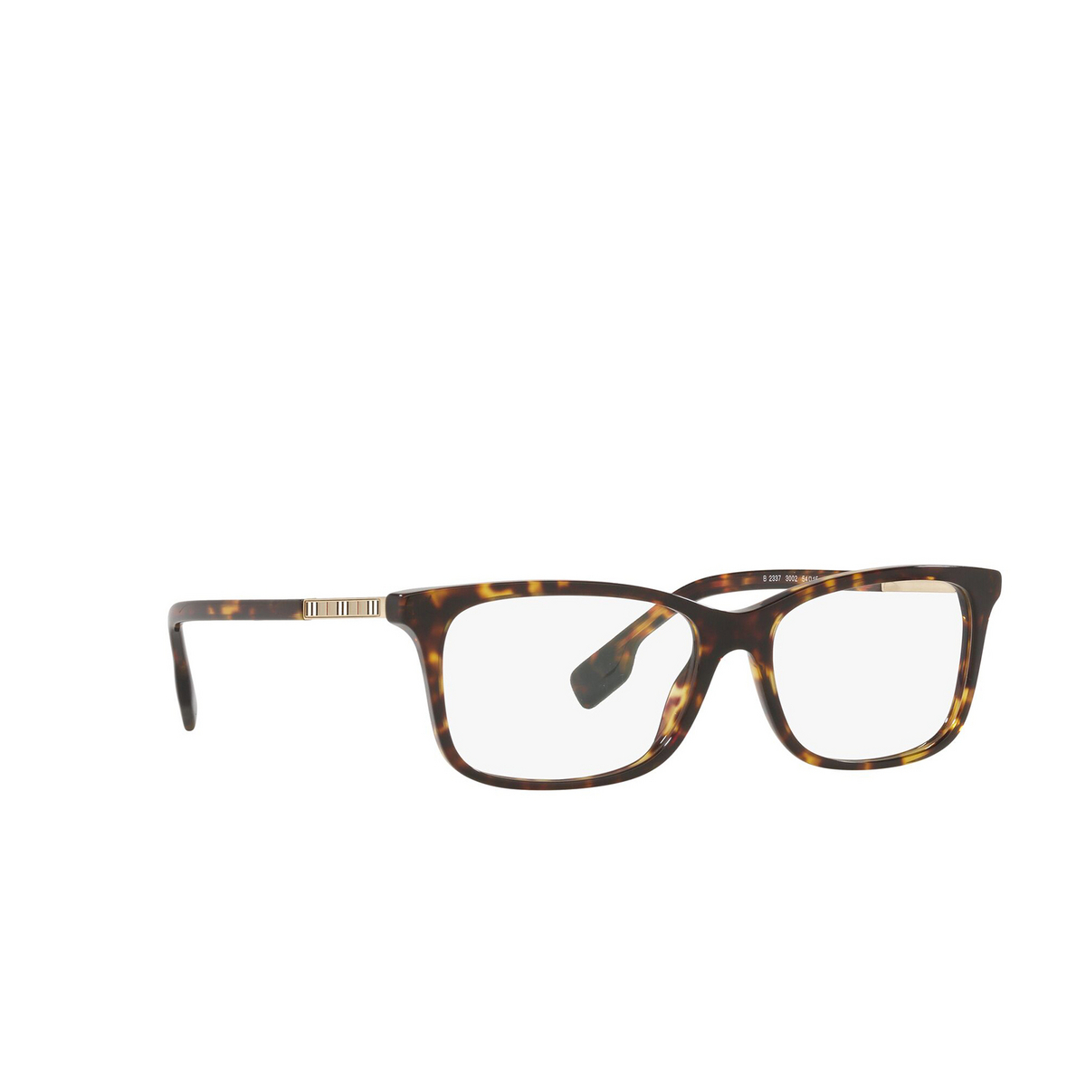 Burberry FLEET Eyeglasses 3002 Dark Havana - three-quarters view