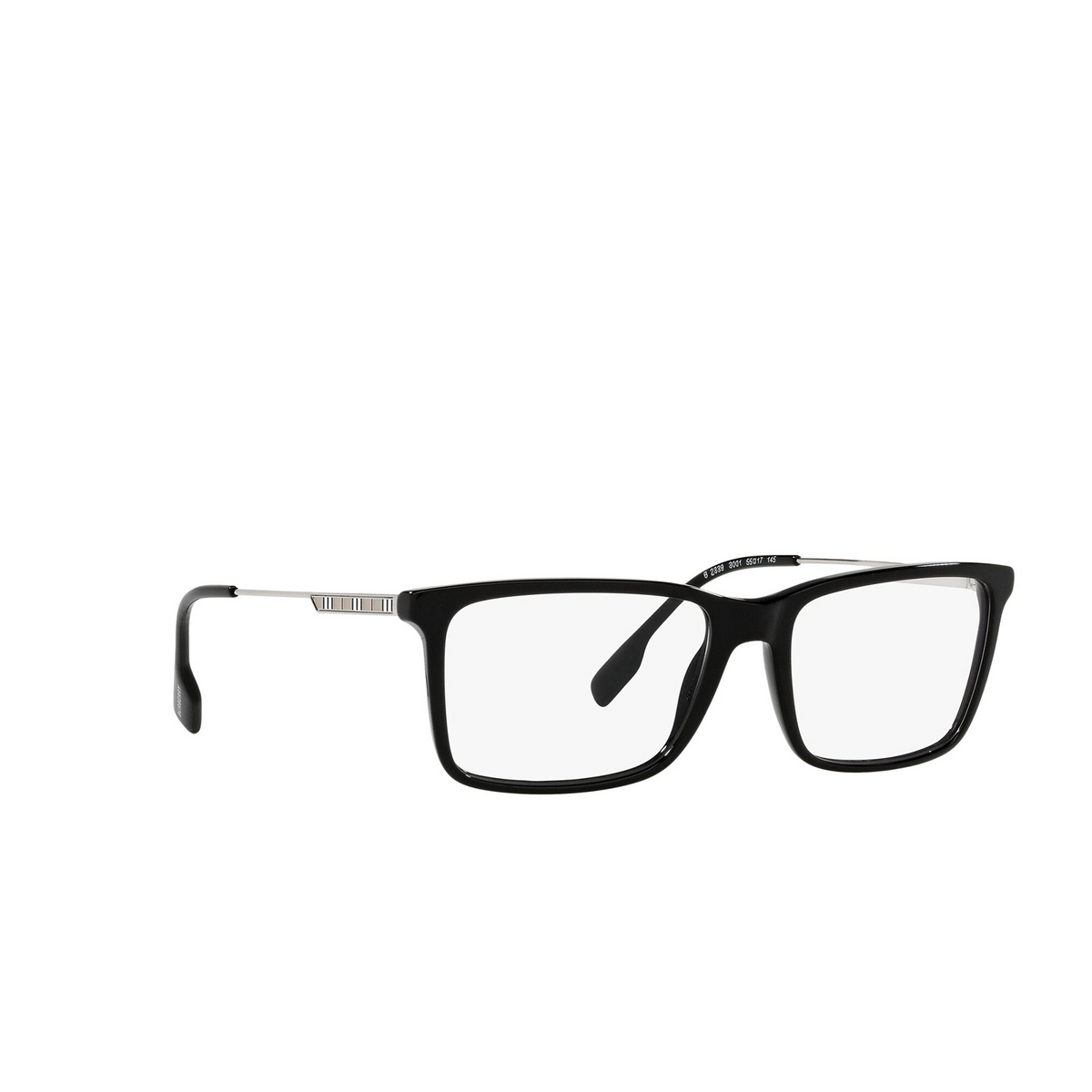 Burberry HARRINGTON Eyeglasses 3001 Black - three-quarters view