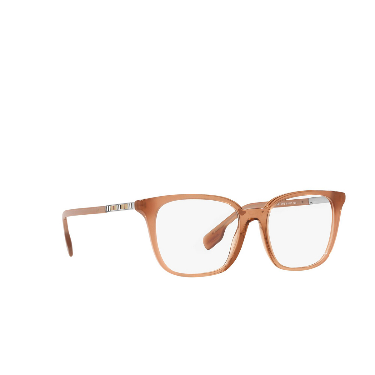 Burberry® Square Eyeglasses: Leah BE2338 color Brown 3173 - three-quarters view.