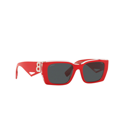 Occhiali da sole Burberry POPPY 392287 top red on transparent - tre quarti