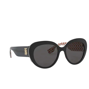 Burberry ROSE Sunglasses 382287 top black on print tb red - three-quarters view