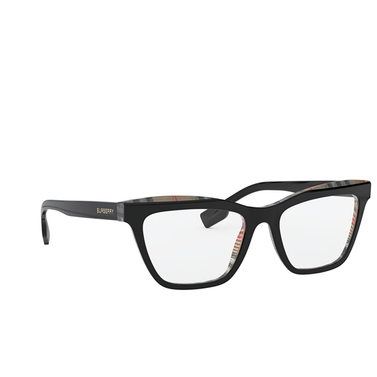 Burberry® Square Eyeglasses: Ryde BE2309 color Top Black On Vintage Check 3828 - 2/3.
