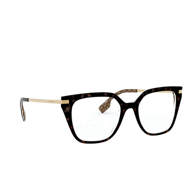 Burberry SEATON Eyeglasses 3827 top s9 on tb brown - three-quarters view