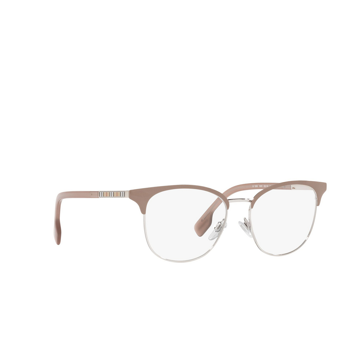 Burberry SOPHIA Eyeglasses 1005 Silver / Brown - three-quarters view