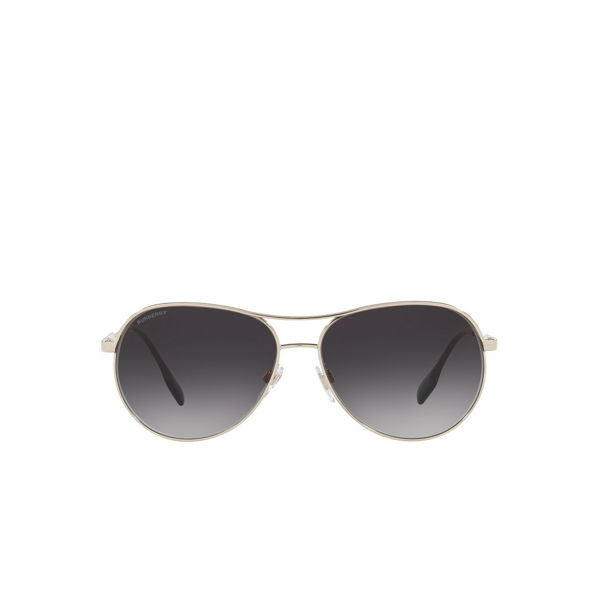 Burberry® Aviator Sunglasses: Tara BE3122 color Light Gold 11098G - front view.