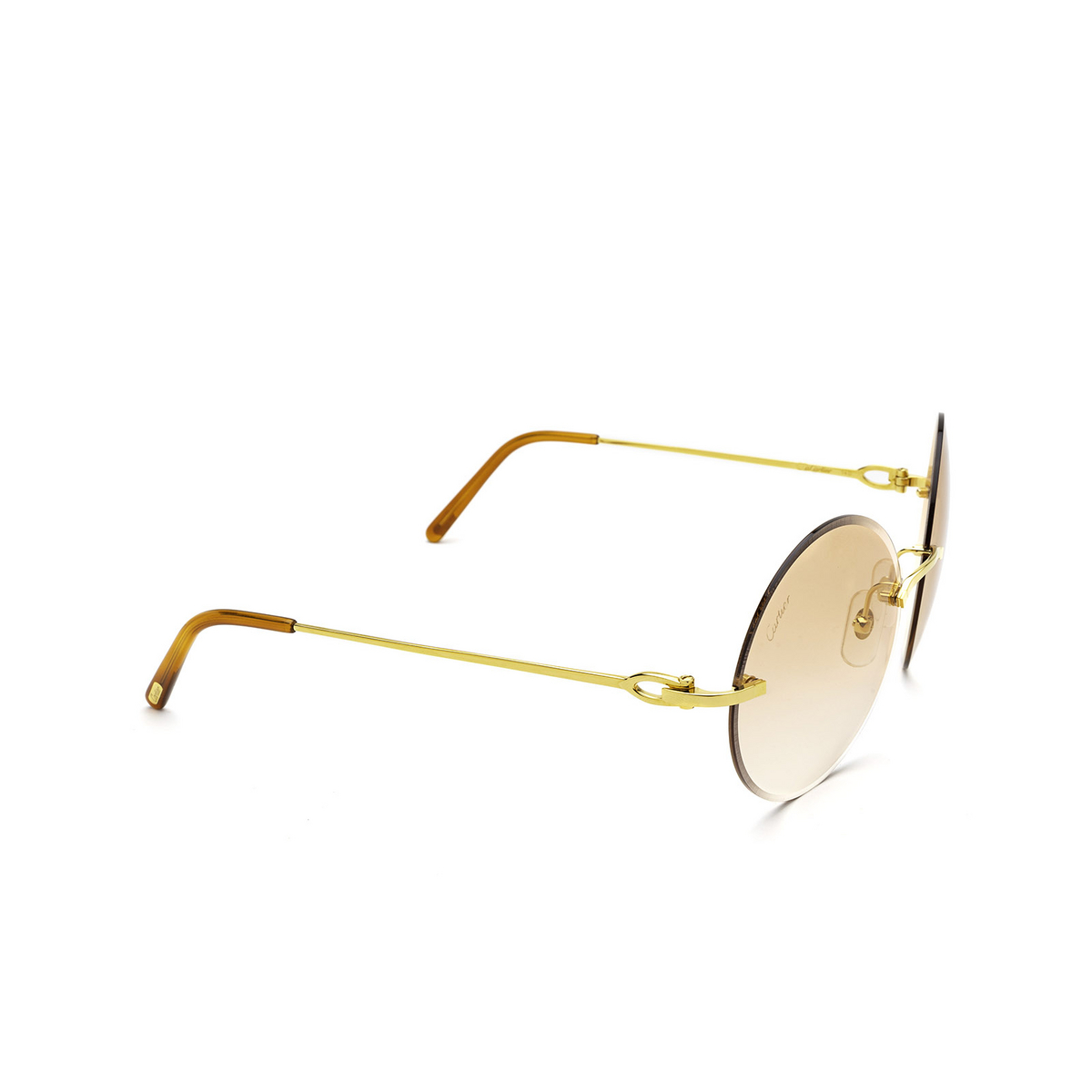 Cartier CT0002RS Sunglasses 001 Gold - three-quarters view