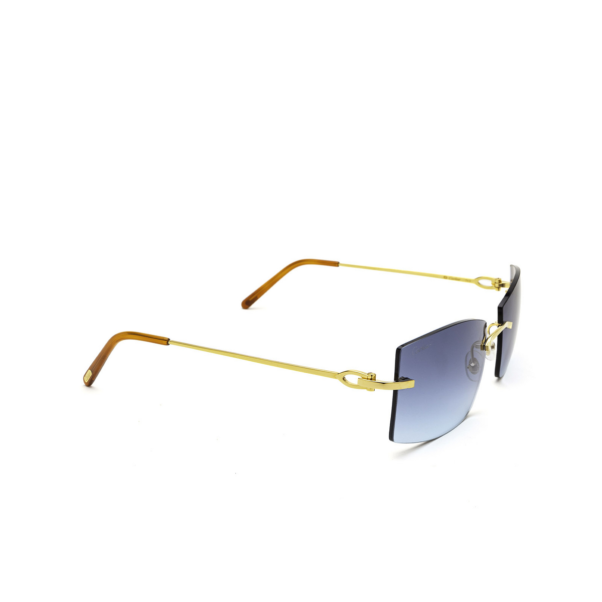 Cartier CT0005RS Sunglasses 001 Gold - three-quarters view