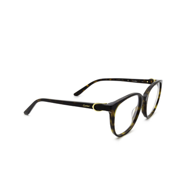 Cartier CT0007O Korrektionsbrillen 002 havana - Dreiviertelansicht