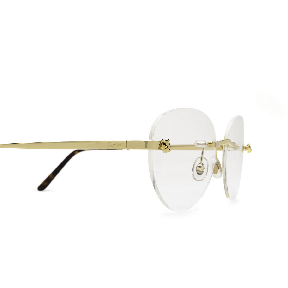 Cartier® Oval Eyeglasses: CT0028O color Gold 003 - 3/3.
