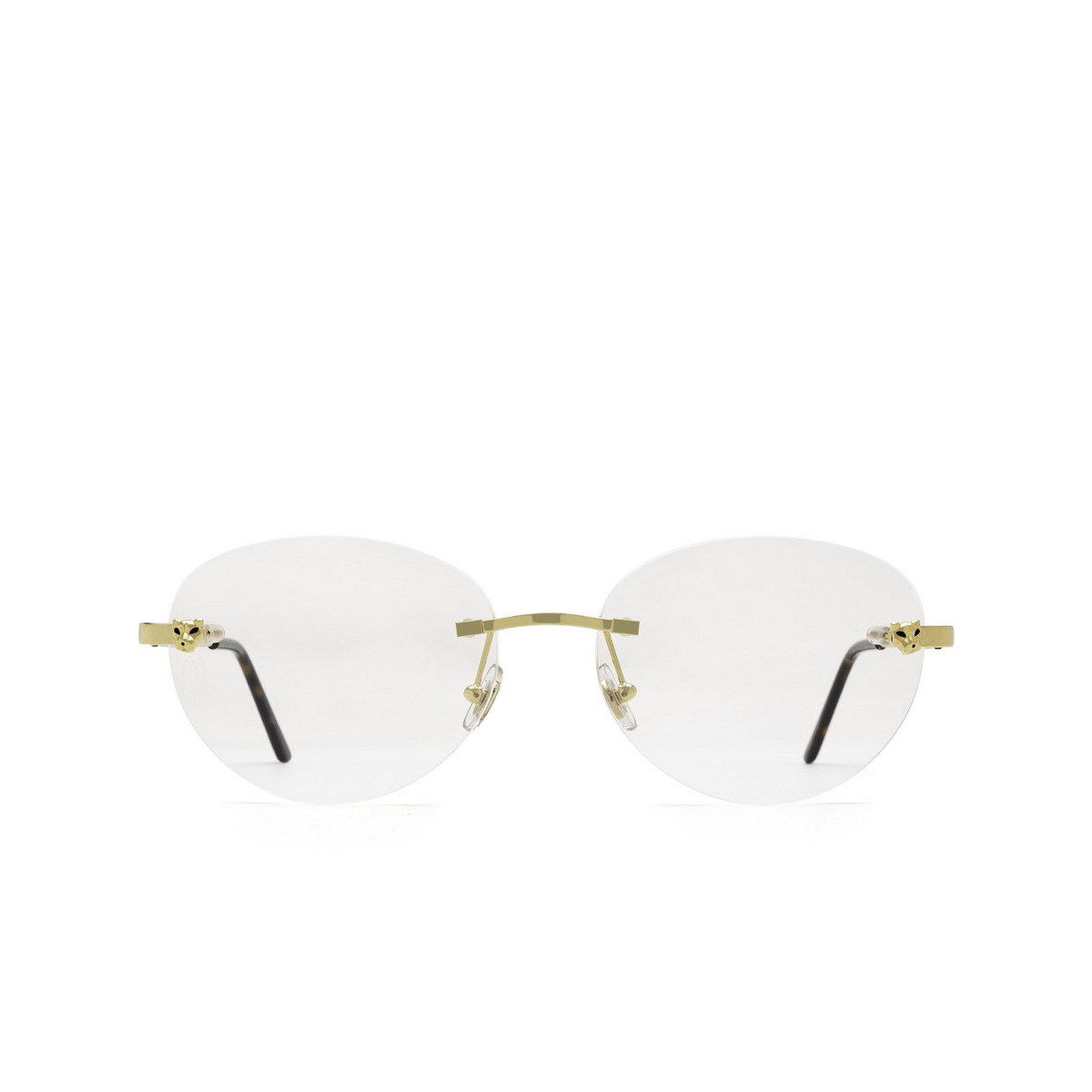Cartier® Oval Eyeglasses: CT0028O color 003 Gold - front view