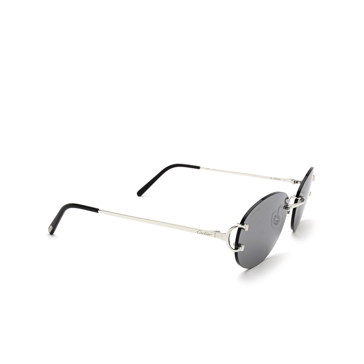 Cartier CT0029RS Sunglasses 001 Silver - three-quarters view