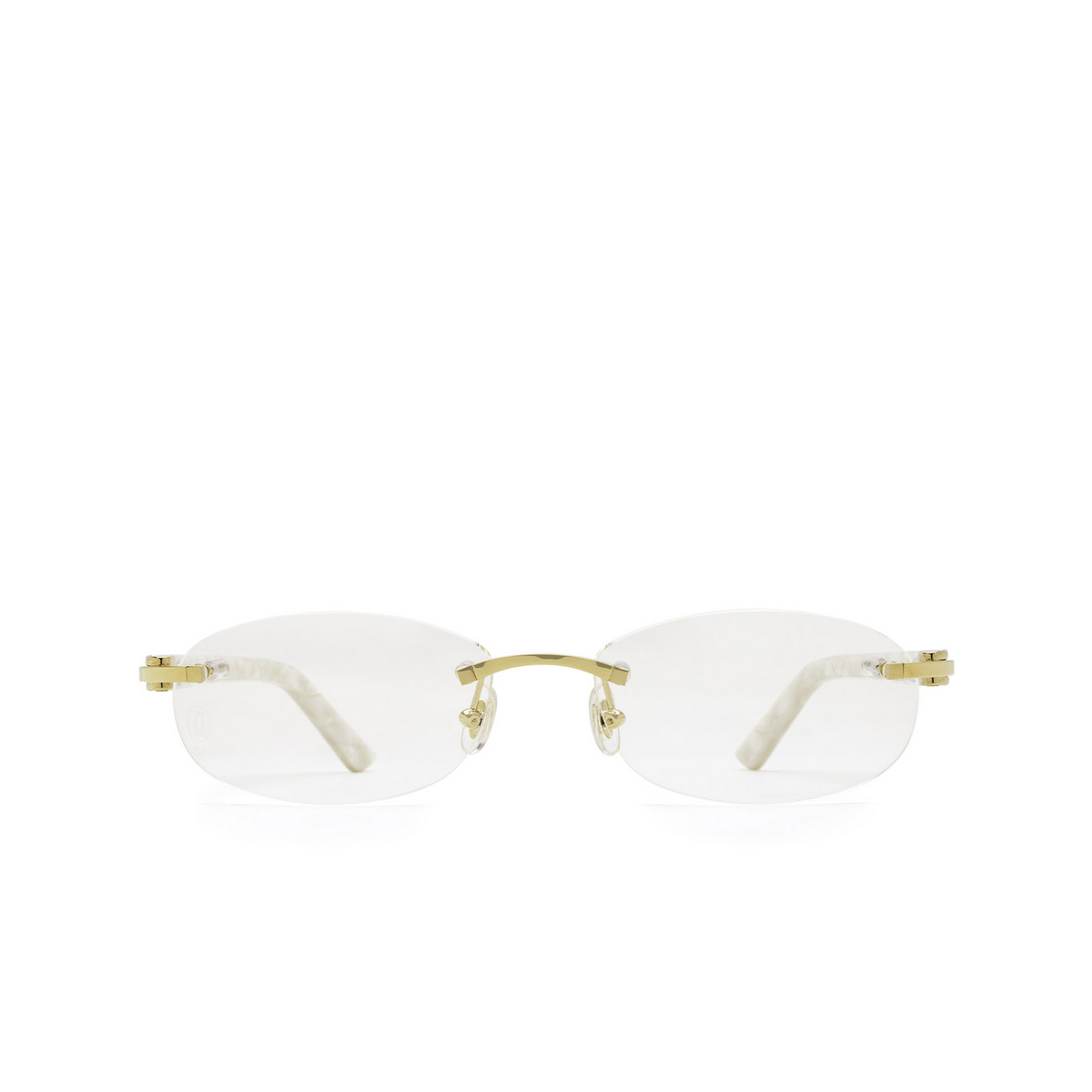 Cartier® Oval Eyeglasses: CT0056O color White 002 - 1/3.