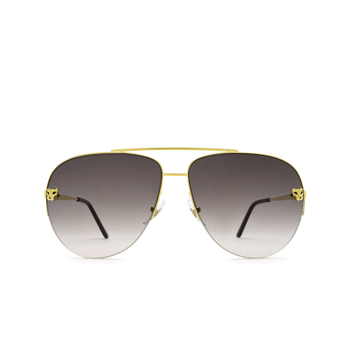 Cartier® Aviator Sunglasses: CT0065S color Gold 001 - front view.