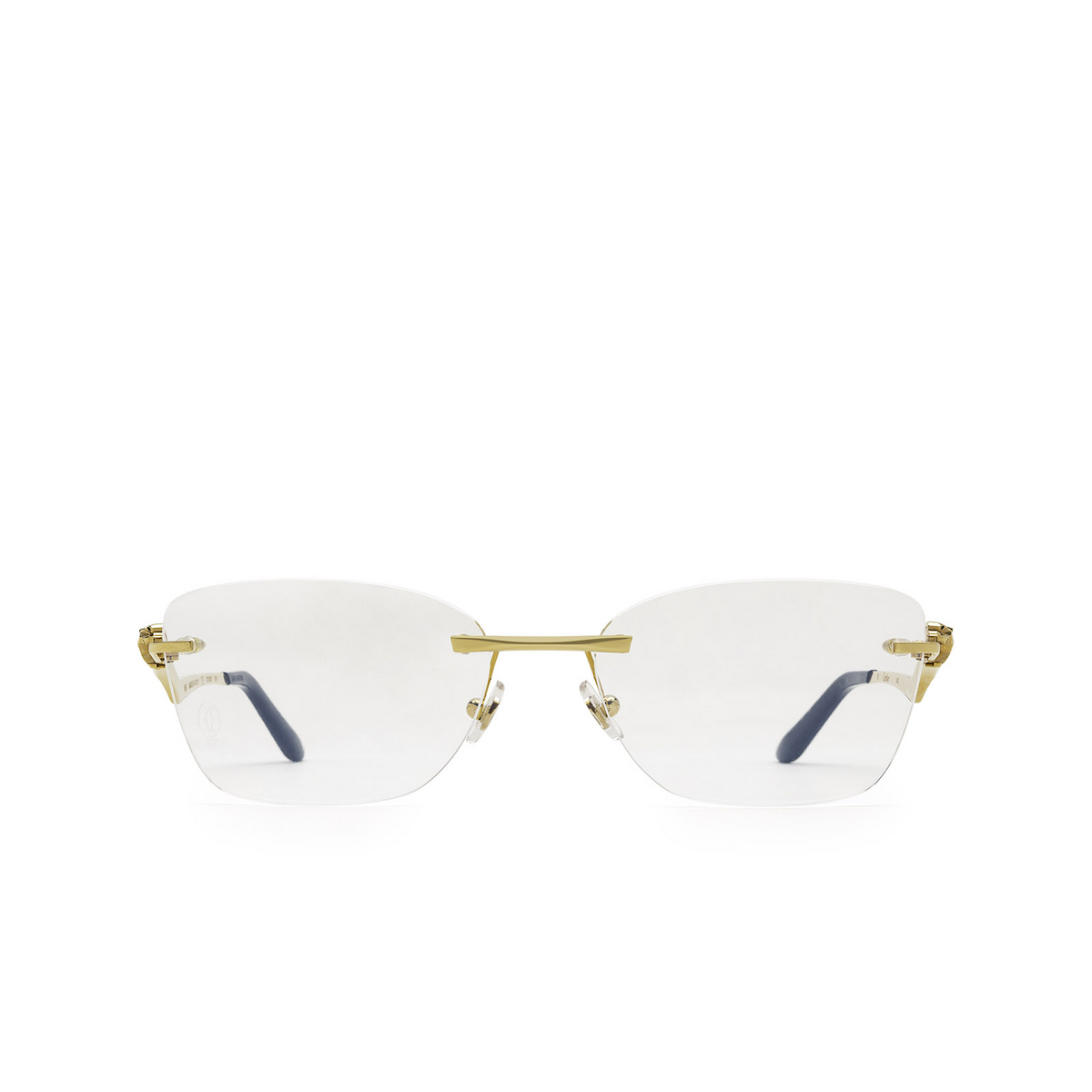 Cartier® Cat-eye Eyeglasses: CT0120O color 001 Gold - front view