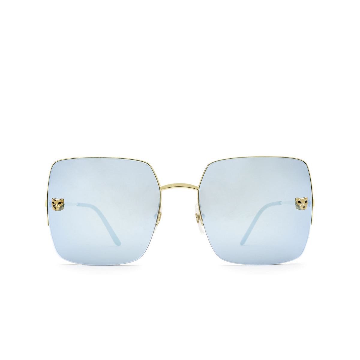 Cartier® Square Sunglasses: CT0121S color Gold 002 - front view.