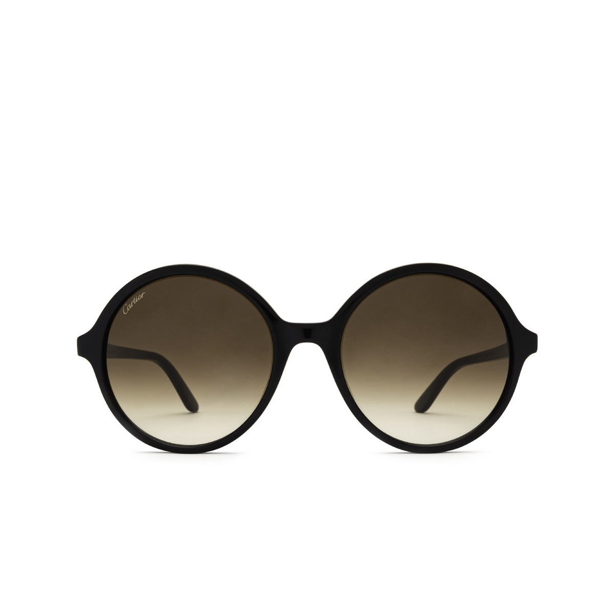 Cartier® Round Sunglasses: CT0127S color Black 001 - front view.