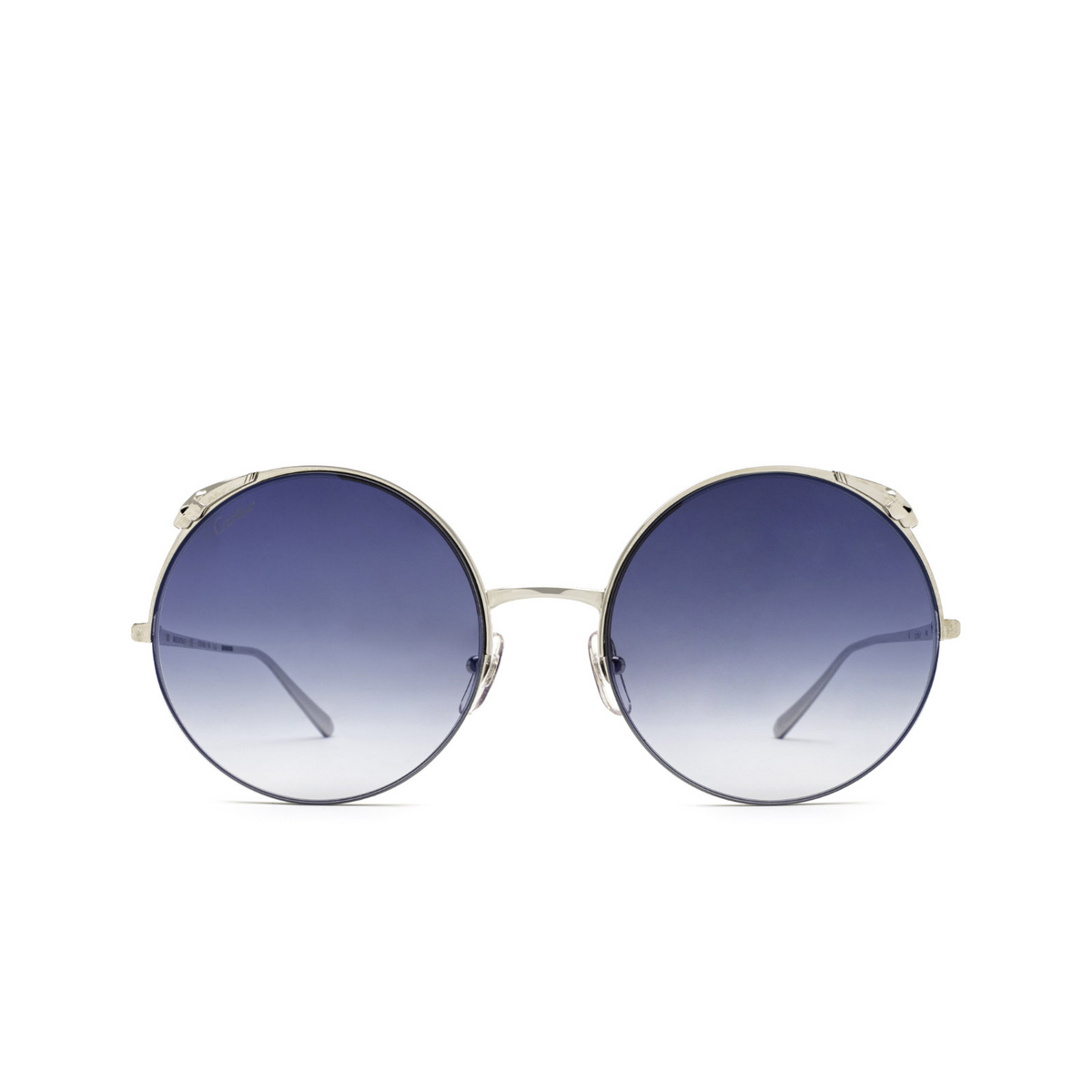 Cartier® Round Sunglasses: CT0149S color Silver 004 - front view.