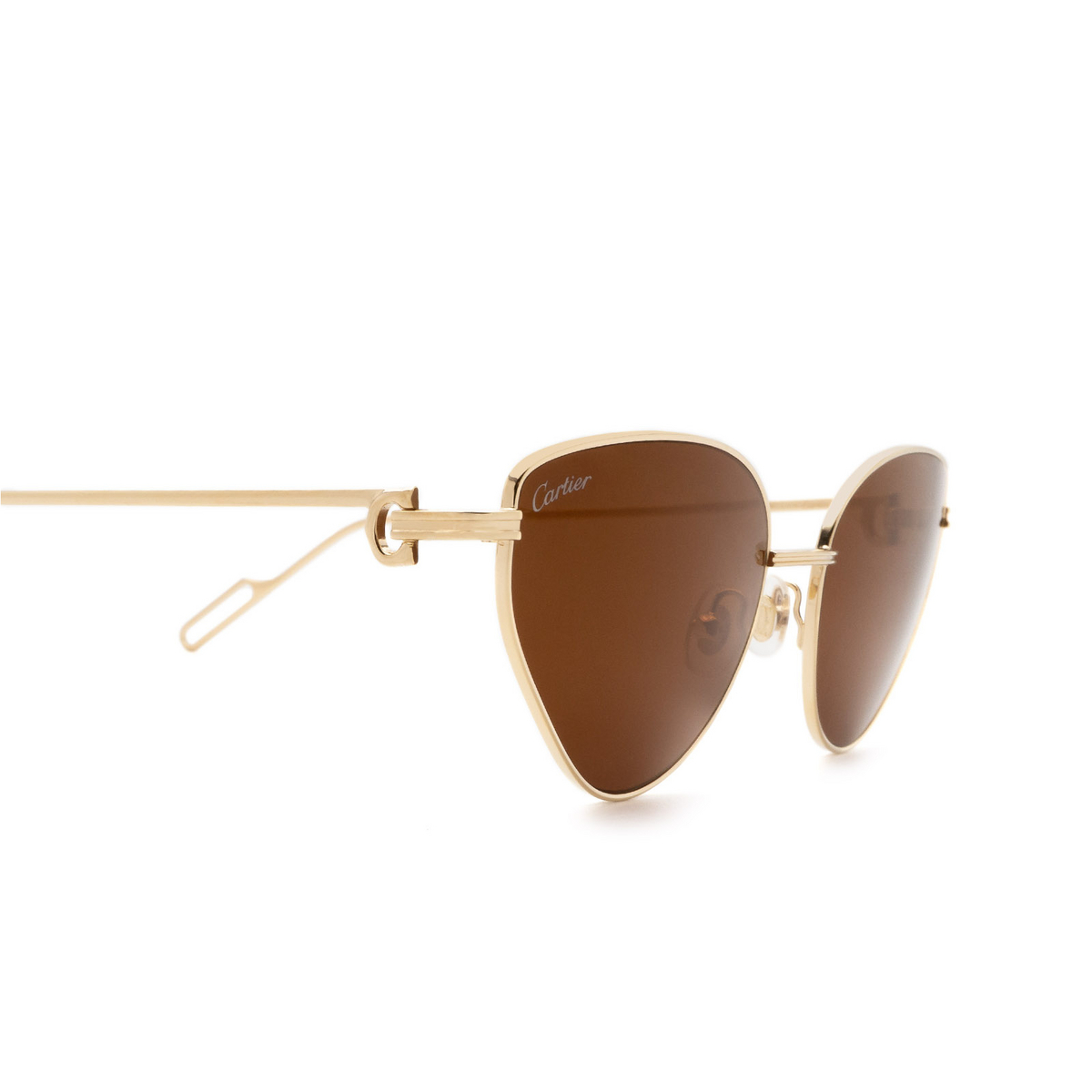 Cartier® Cat-eye Sunglasses: CT0155S color Gold 002 - product thumbnail 3/3.