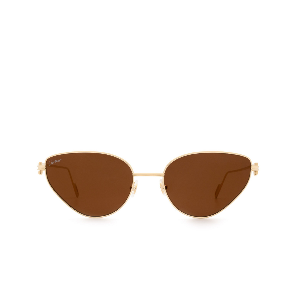 Cartier® Cat-eye Sunglasses: CT0155S color Gold 002 - front view.