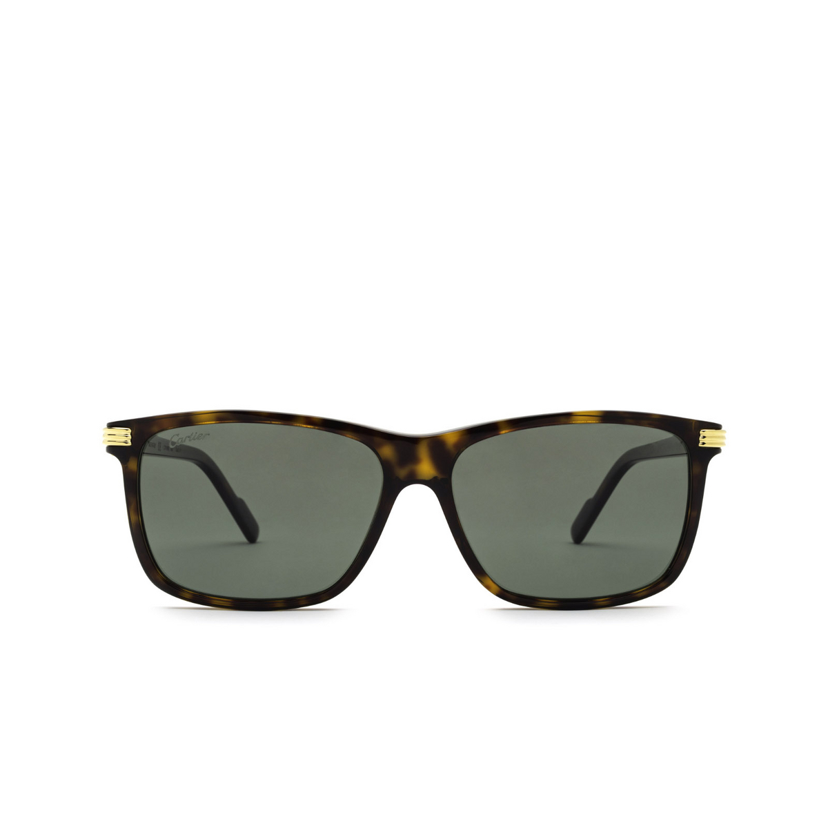 Cartier® Rectangle Sunglasses: CT0160S color Havana 002 - front view.