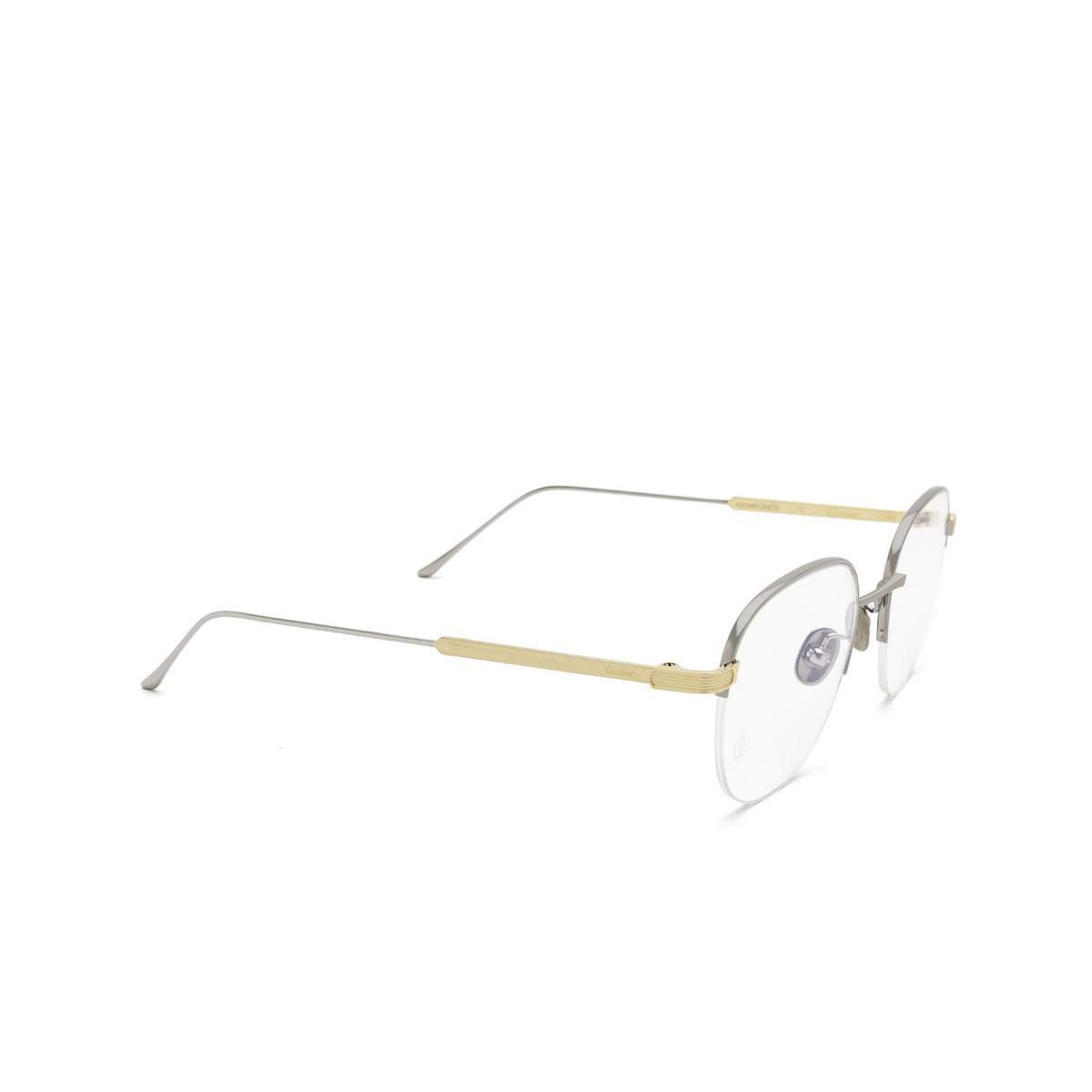 Cartier® Round Eyeglasses: CT0164O color Ruthenium & Gold 003 - product thumbnail 2/3.