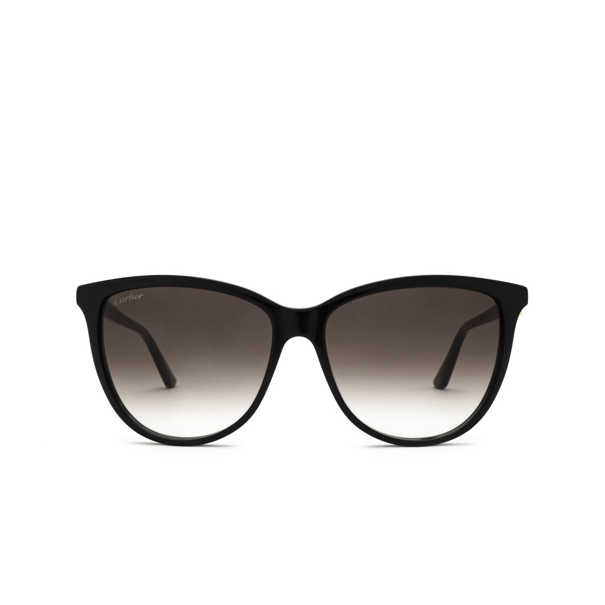Cartier® Cat-eye Sunglasses: CT0186S color Black 001 - front view.