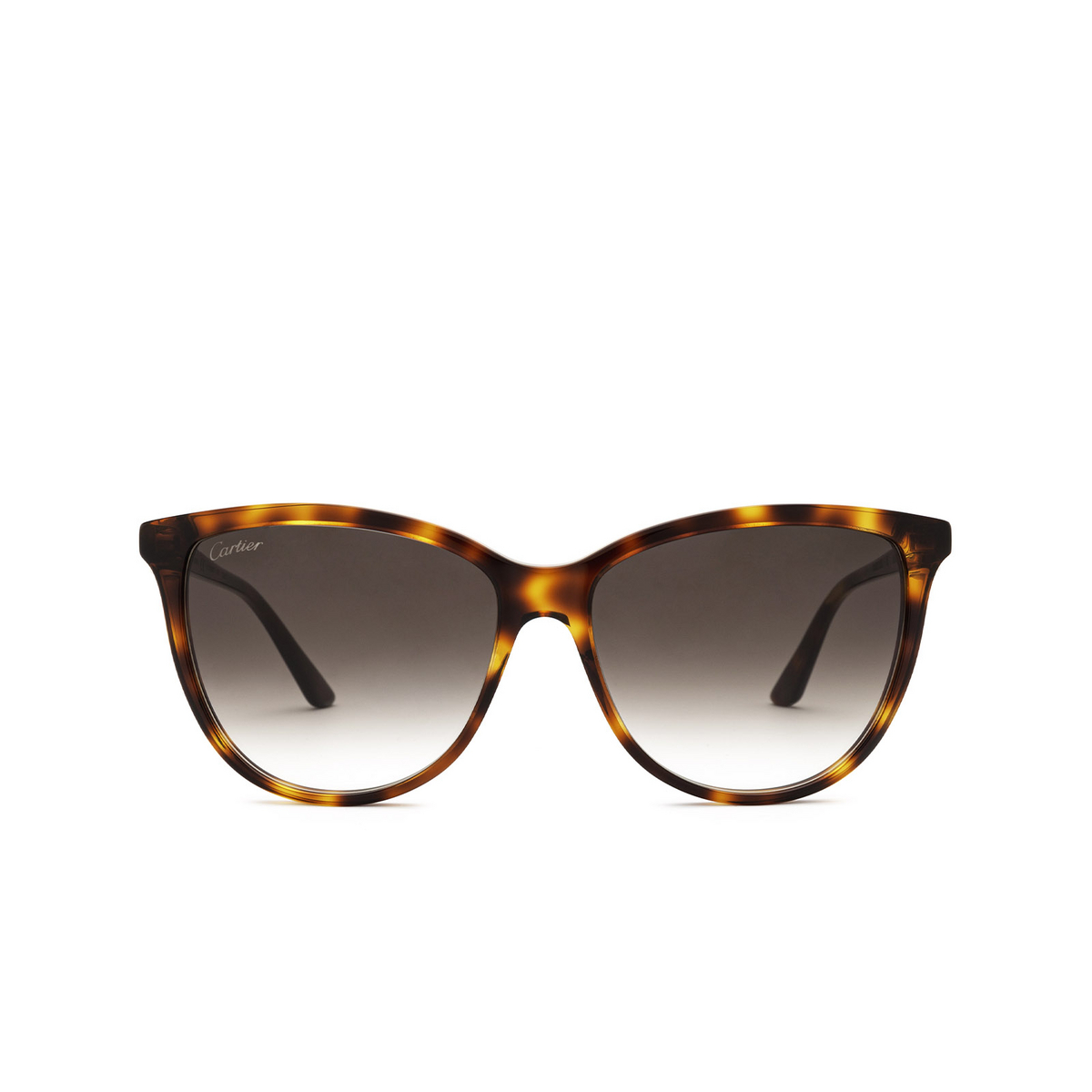 Cartier® Cat-eye Sunglasses: CT0186S color Havana 002 - front view.