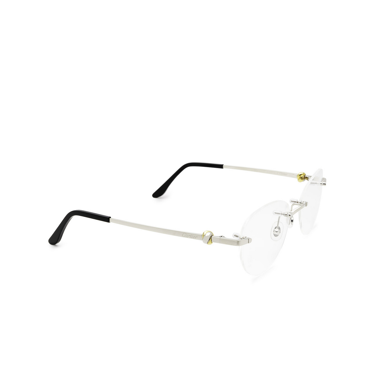 Cartier CT0224O Eyeglasses 002 Silver - three-quarters view