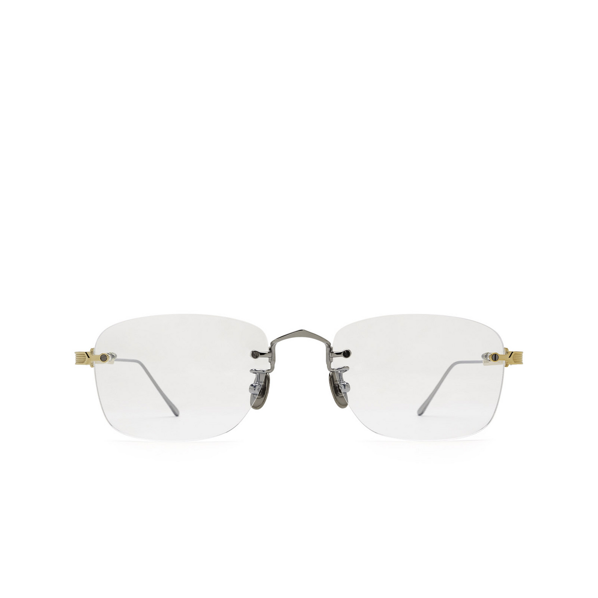 Cartier® Rectangle Eyeglasses: CT0228O color 002 Ruthenium & Gold - front view