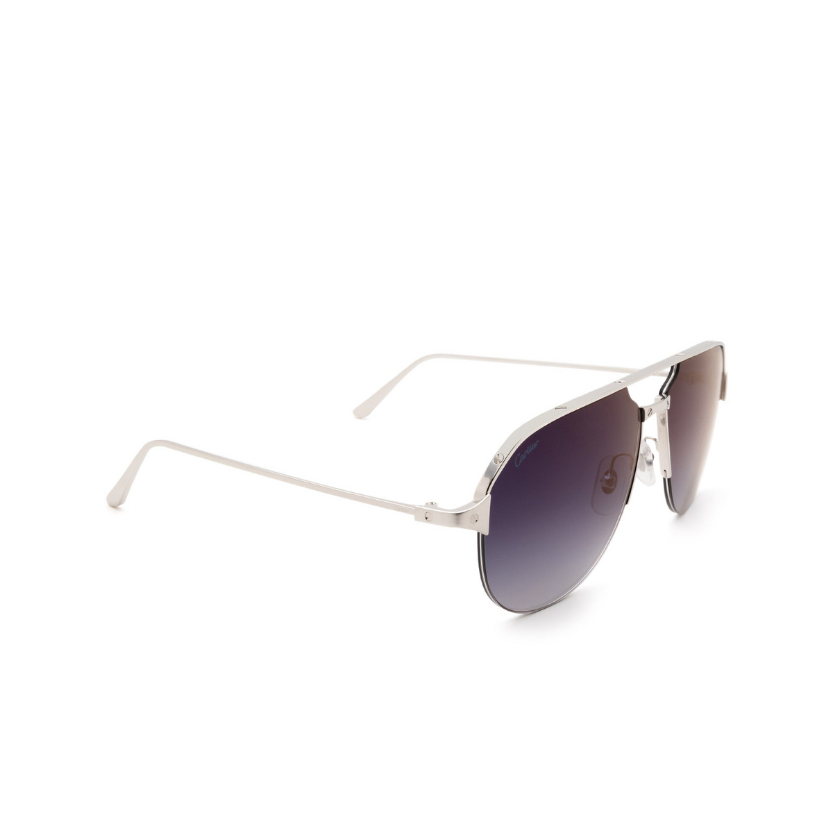 Cartier CT0229S Sunglasses 004 Silver - three-quarters view