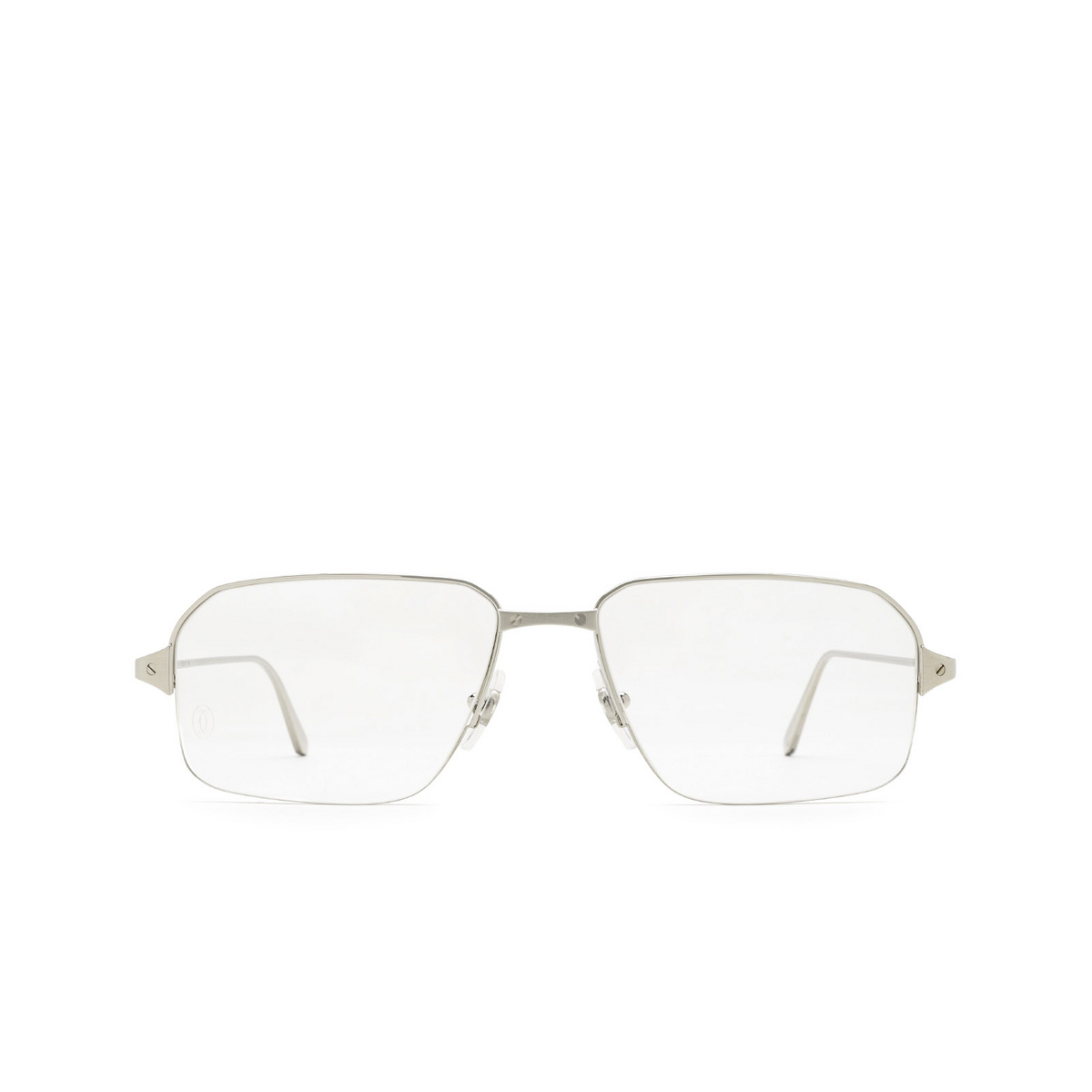 Cartier® Irregular Eyeglasses: CT0232O color Silver 004 - front view.