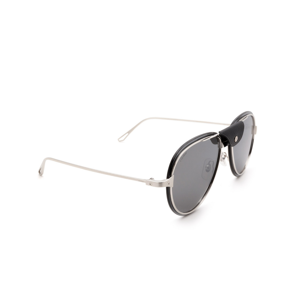 Cartier CT0242S Sunglasses 003 Silver - three-quarters view