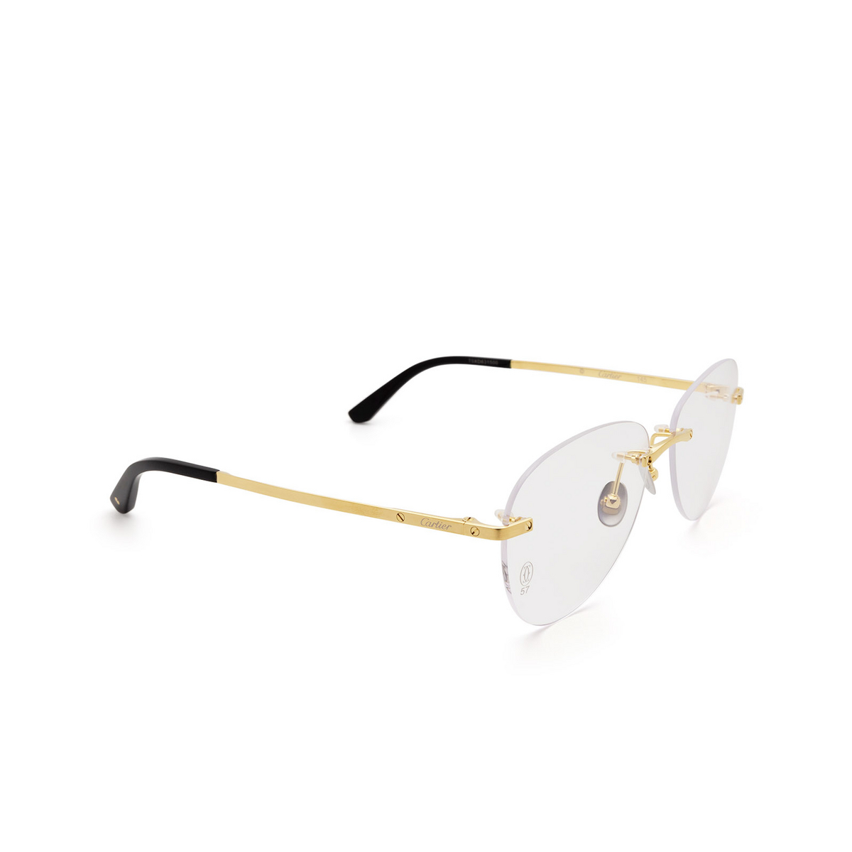 Cartier CT0254O Eyeglasses 001 Gold - three-quarters view