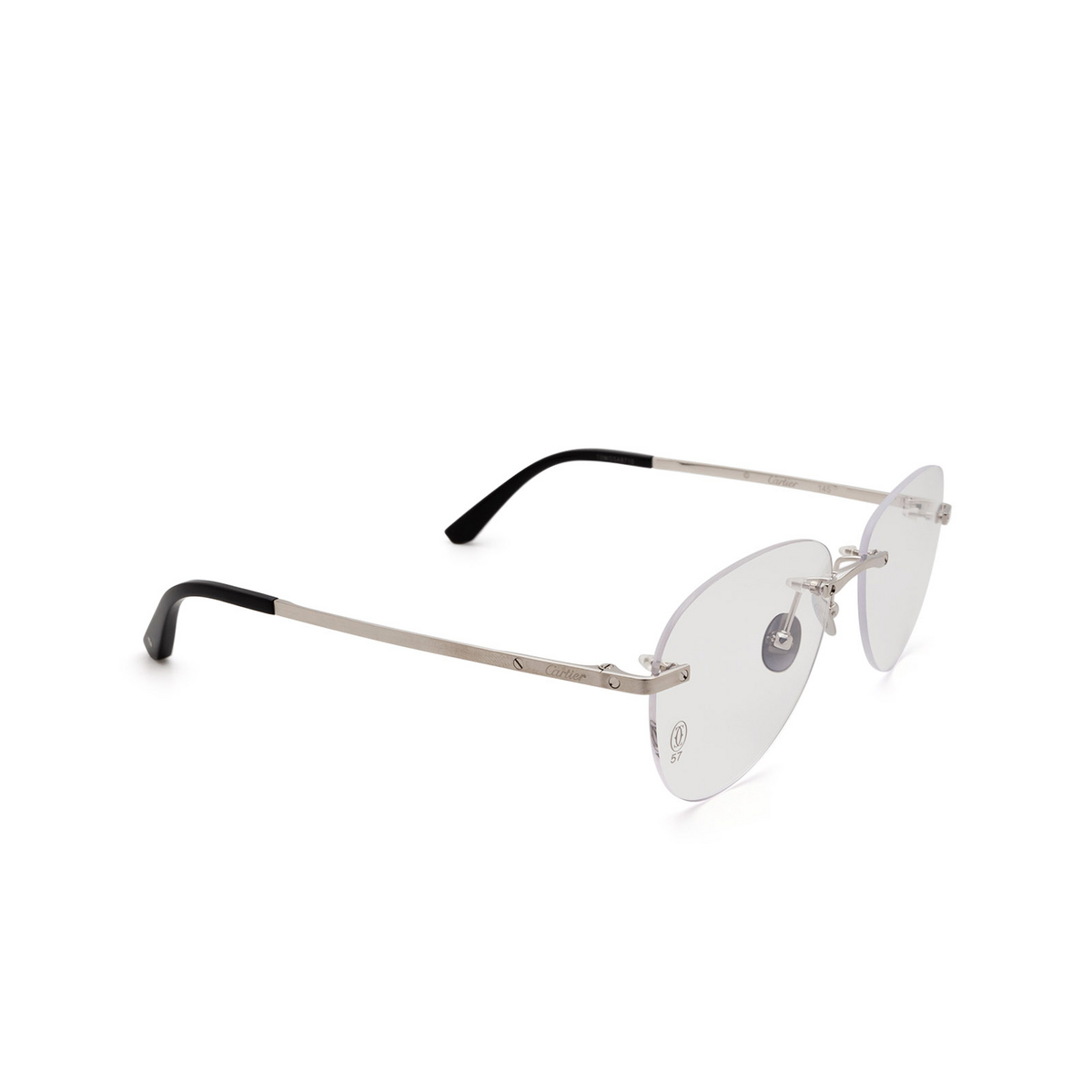 Cartier CT0254O Eyeglasses 002 Silver - three-quarters view