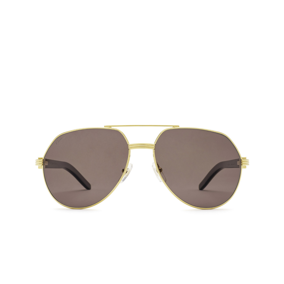 Cartier® Irregular Sunglasses: CT0272S color Gold & White 003 - front view.