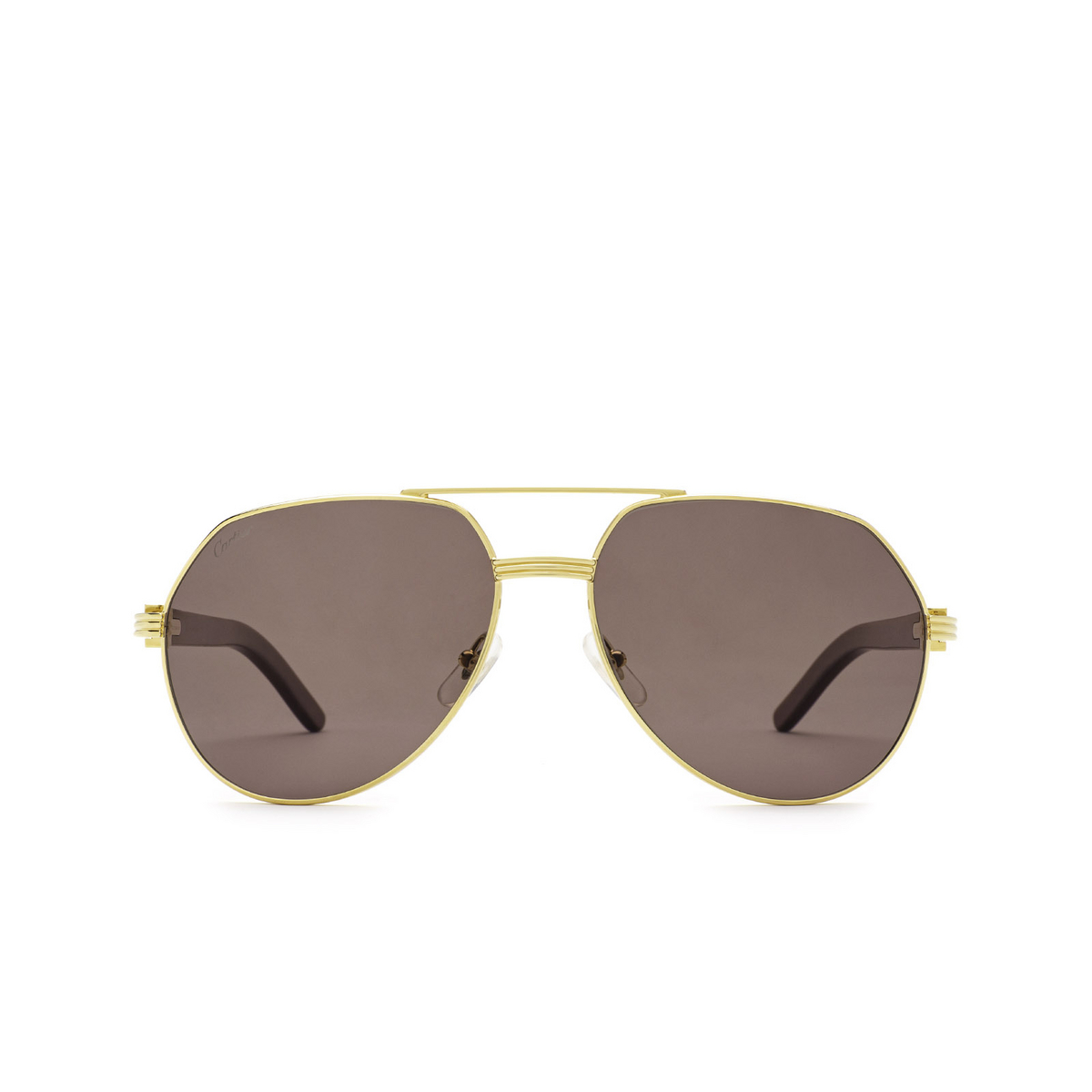 Cartier® Irregular Sunglasses: CT0272S color Gold & Burgundy 004 - front view.