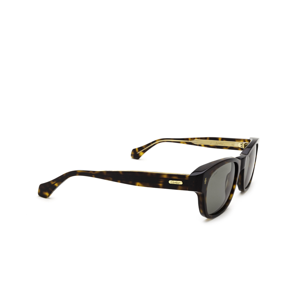 Cartier® Square Sunglasses: CT0278S color Havana 002 - three-quarters view.