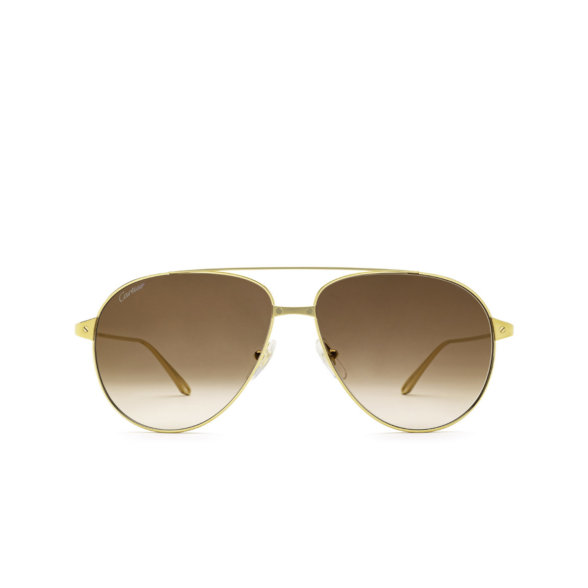 Cartier® Aviator Sunglasses: CT0298S color Gold 007 - front view.