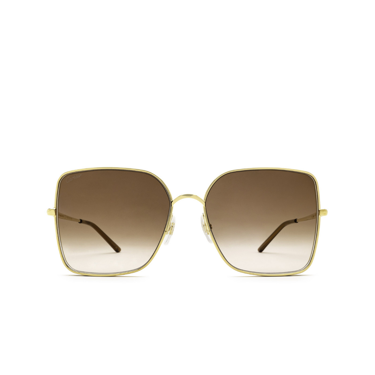 Cartier® Square Sunglasses: CT0299S color Gold 002 - front view.