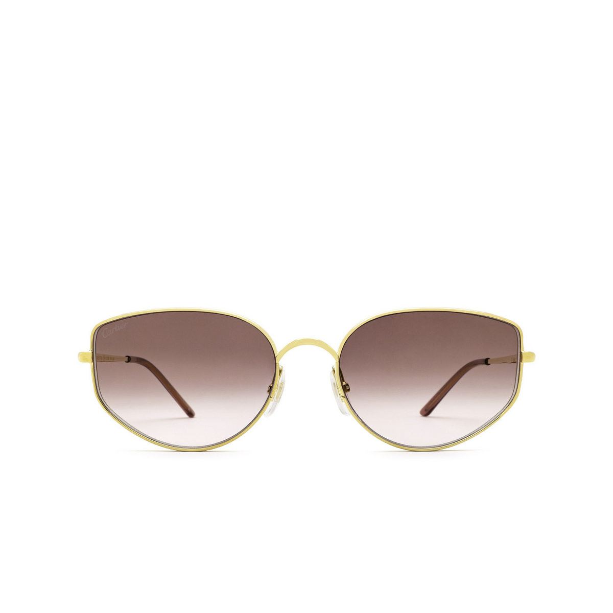 Cartier® Cat-eye Sunglasses: CT0300S color Gold 003 - front view.