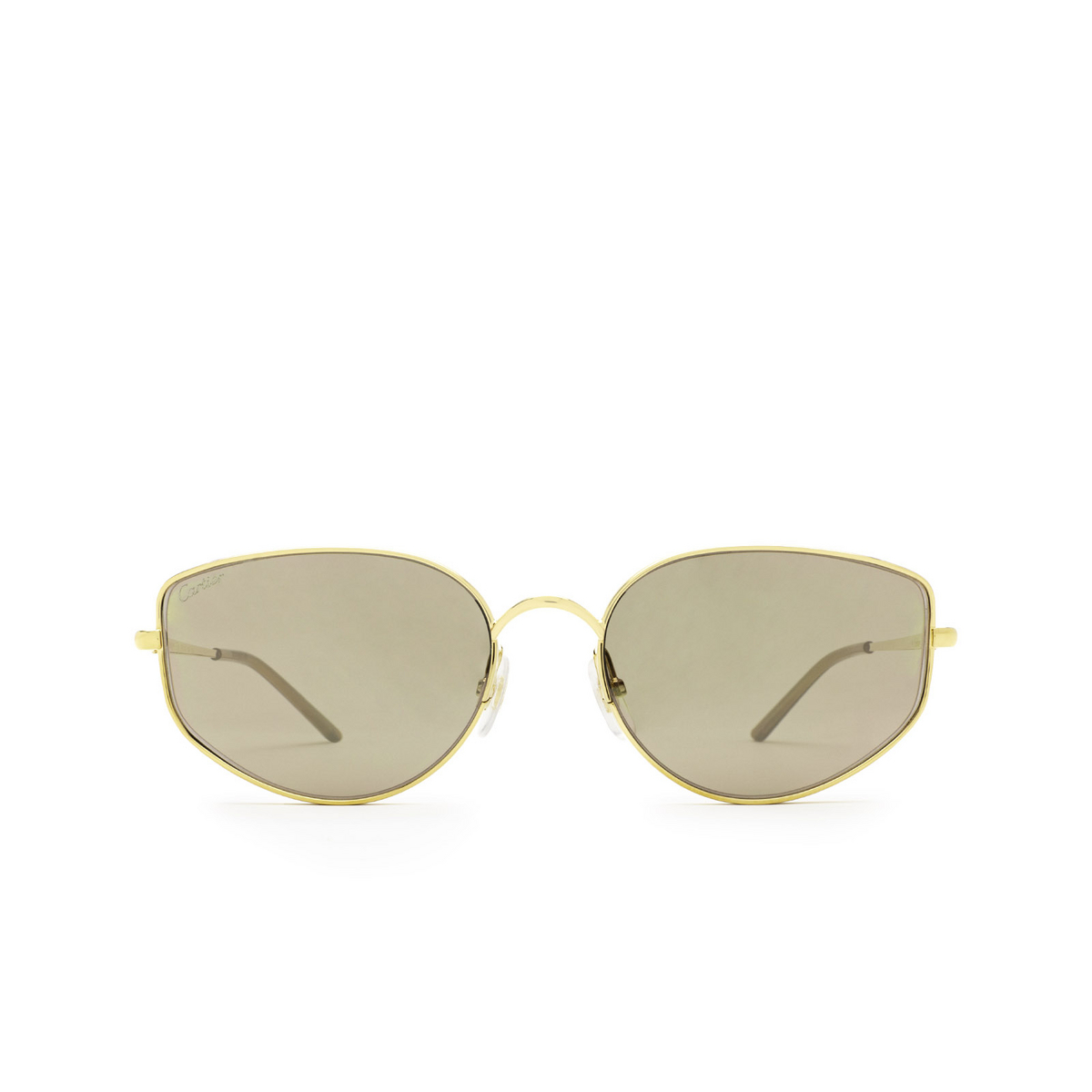 Cartier® Cat-eye Sunglasses: CT0300S color Gold 004 - front view.