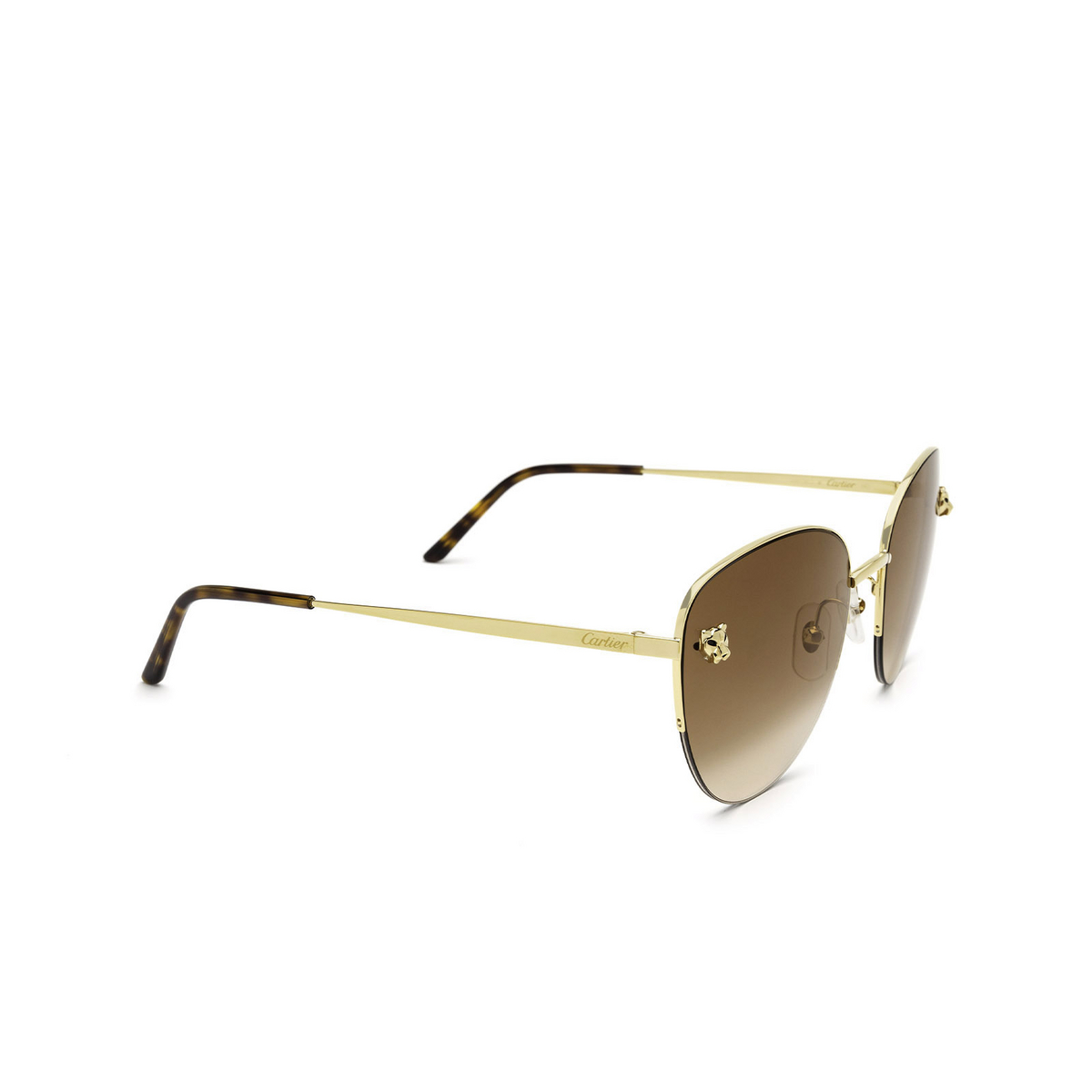 Cartier CT0301S Sunglasses 002 Gold - three-quarters view