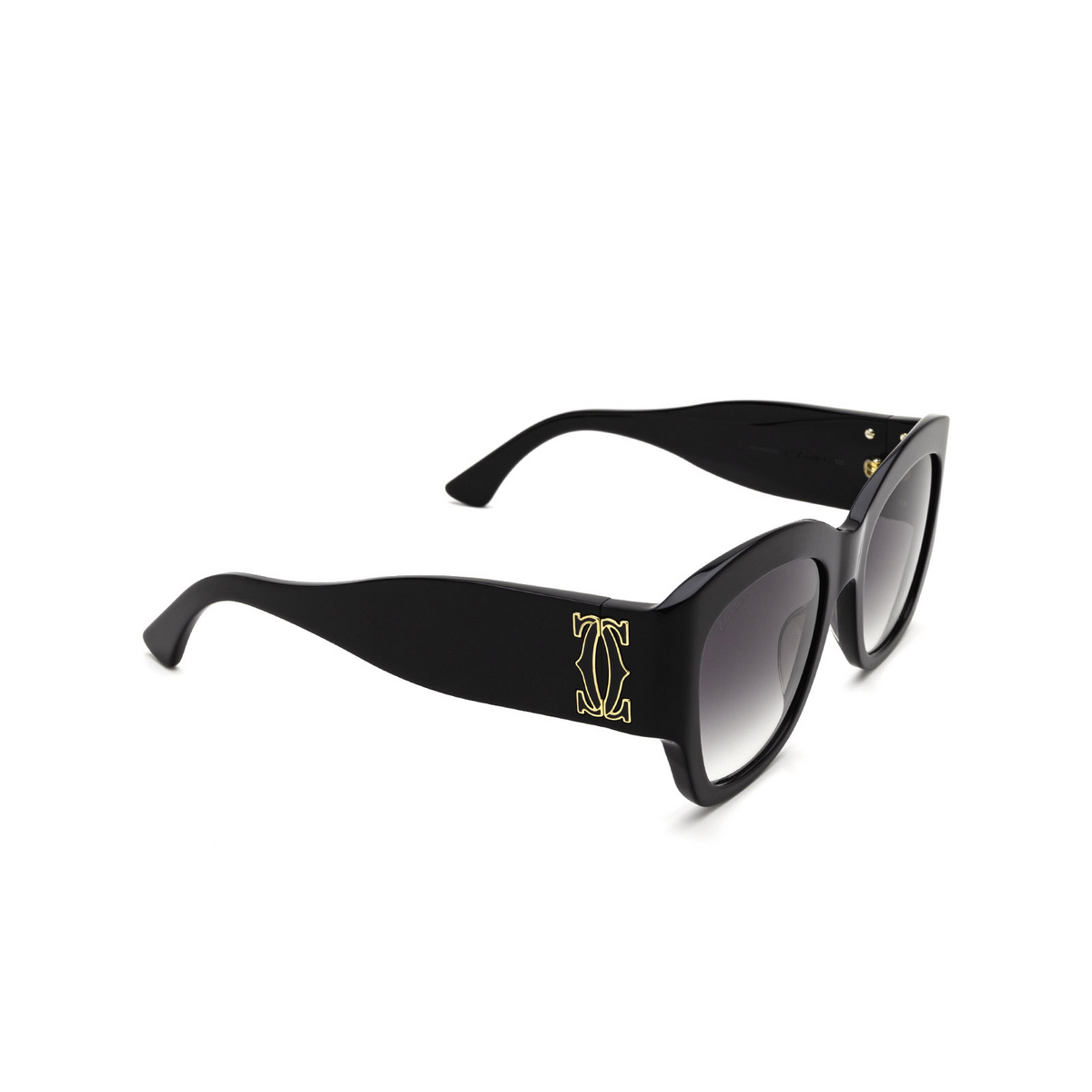 Cartier CT0304S Sunglasses 001 Black - three-quarters view