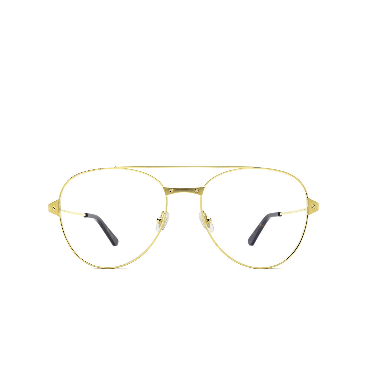 Cartier® Aviator Eyeglasses: CT0307O color Gold 001 - front view.