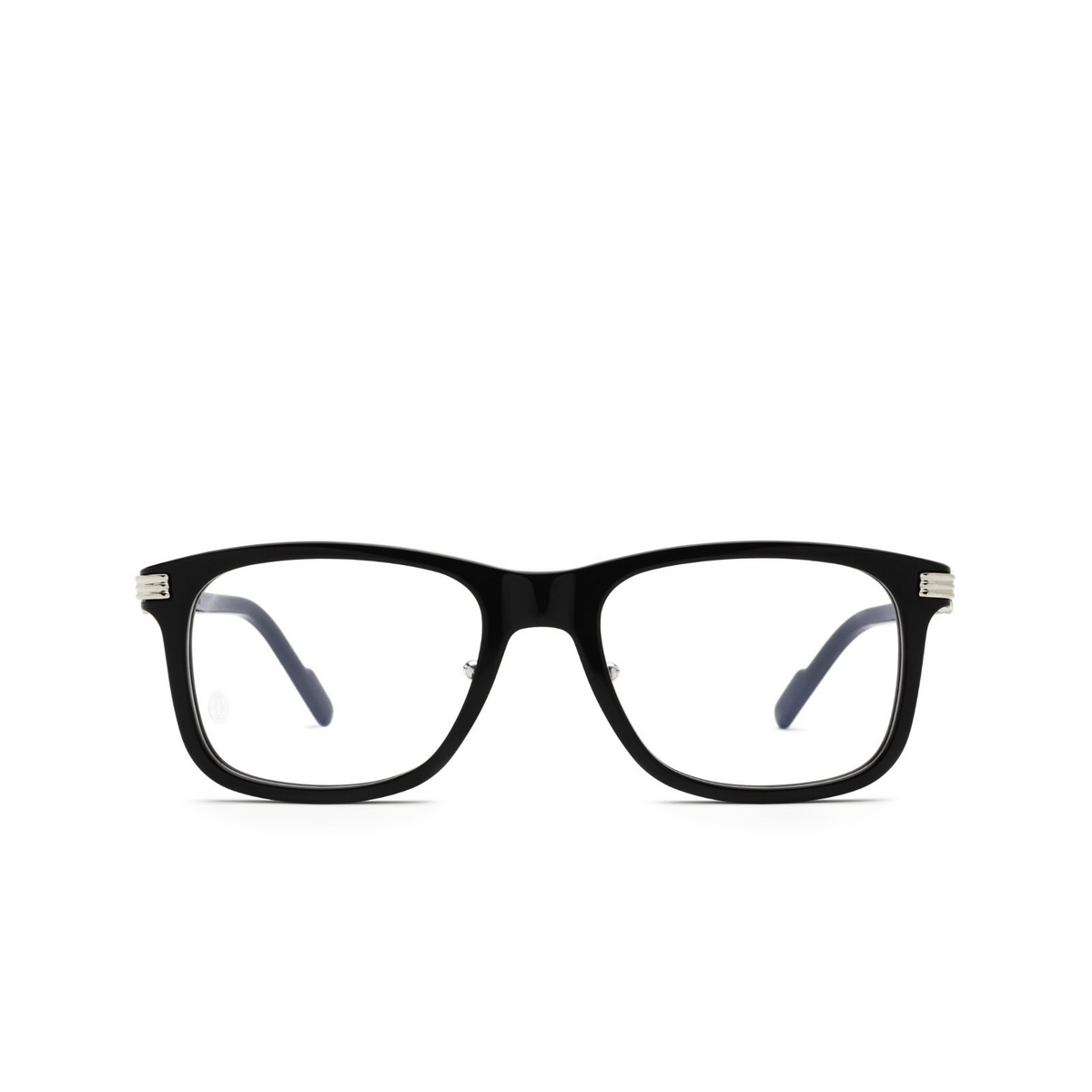 Cartier® Rectangle Eyeglasses: CT0313O color 005 Black - front view